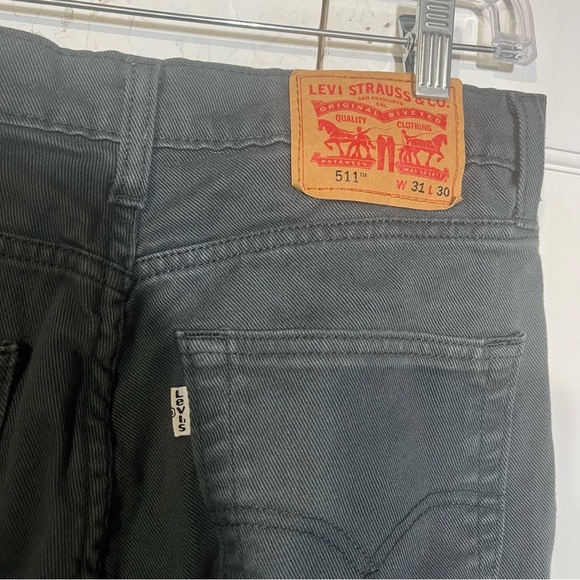 Levi's 511 Slim Fit Gray Jeans Size 31 x 30 Canvas Carpenter Material Gorpcore - Picture 9 of 10